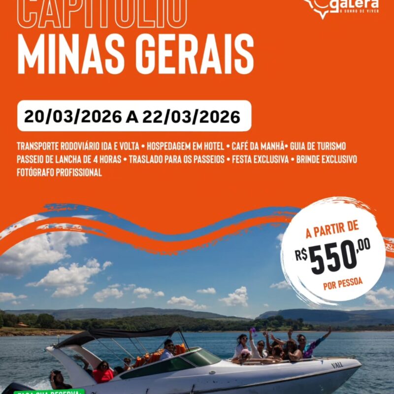 03.2026 - CAPITÓLIO - MG + PASSEIO DE LANCHA + FESTA OPEN BAR