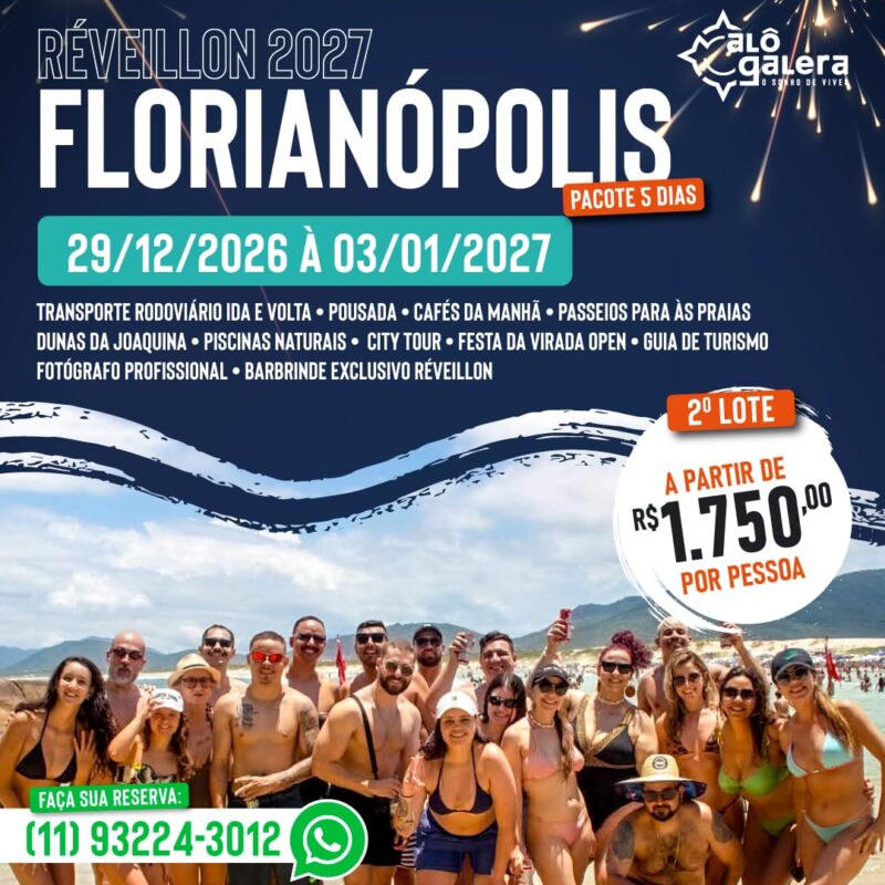 00. RÉVEILLON 2027 FLORIANÓPOLIS - SC (PACOTE 5 DIAS)